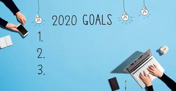 Metas 2020 com pessoas trabalhando juntas — Fotografia de Stock