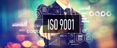 Bir işadamıyla Iso 9001 konsepti