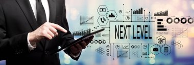 İş adamıyla bir sonraki seviye konsept