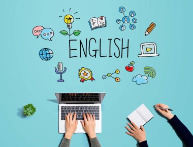 Birlikte çalışan insanlarla İngilizce konsepti öğrenmek