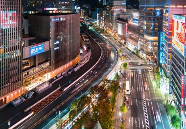 Hava görünümünü Ginza, Tokyo, Japonya