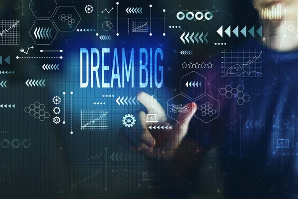 Dream big with young man — Stock Photo, Image