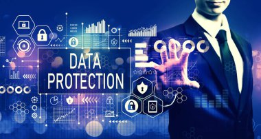 İş adamıyla veri koruma kavramı