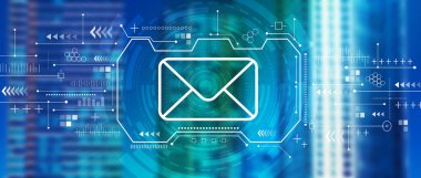 Email concept with downtown San Francisco skyline