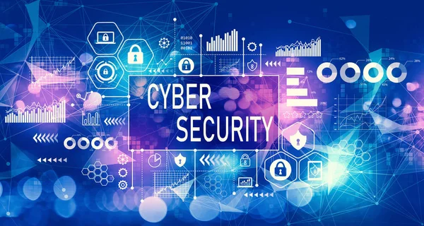 Cyber säkerhet tema med teknik ljus bakgrund — Stockfoto