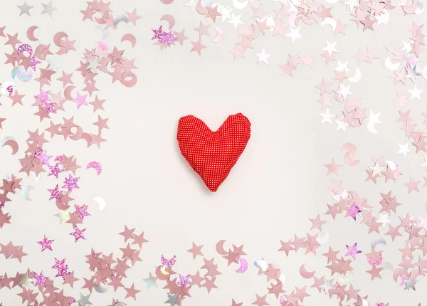 Valentines day heart shaped pillow — Stock Photo, Image