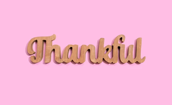 Thankful wooden text from above — Stock Photo, Image