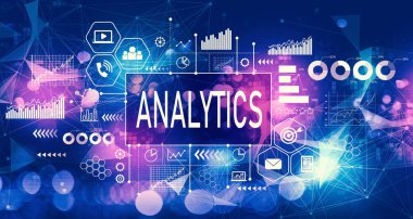 Teknoloji ışığı arka planına sahip analitik kavram