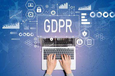 GDPR concept with person using laptop