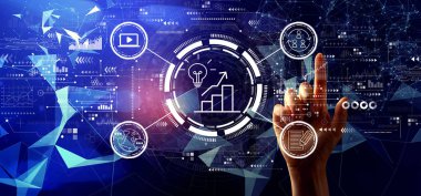 Bir düğmeye basarak el ile içerik pazarlama kavramı