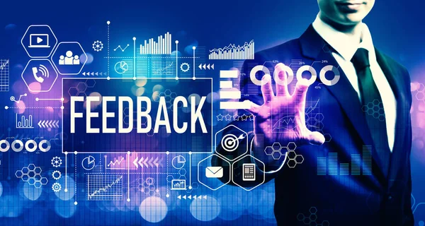 Concetto di feedback con l'uomo d'affari — Foto Stock