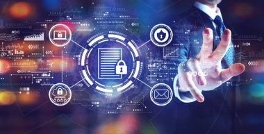 İş adamıyla veri koruma kavramı