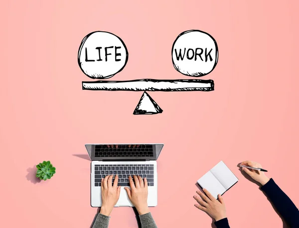 Life and work balance with people working together