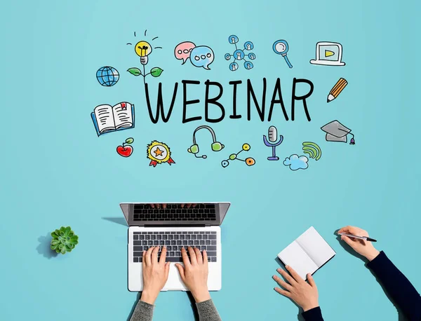 Webinar con persone che lavorano insieme — Foto Stock