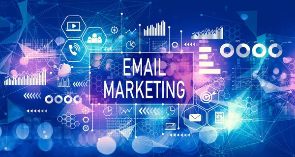 Conceito de e-mail marketing com tecnologia de fundo leve — Fotografia de Stock