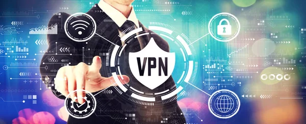 Concept VPN avec un homme d'affaires — Photo