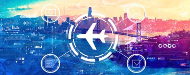 San Francisco 'daki Bay Köprüsü' nden bilet rezervasyonu konsepti