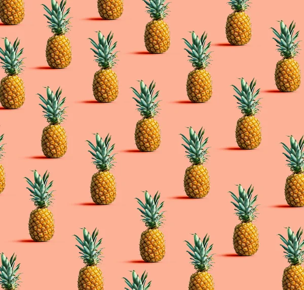 Pineapples on a solid color background — Stock Photo, Image