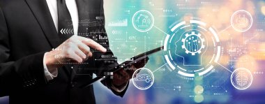 İş adamıyla gelecek teknoloji konsepti