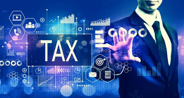 Tax theme with businessman — Stock Photo, Image