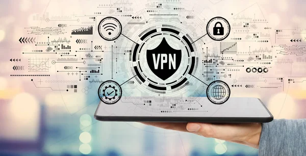 Concept VPN avec tablette — Photo