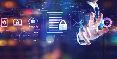 İş adamıyla veri koruma kavramı