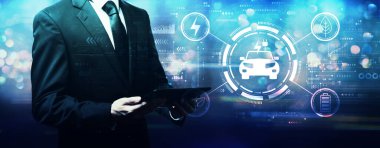 İş adamıyla EV kavramı