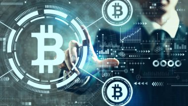 İş adamıyla Bitcoin teması