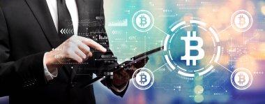 İş adamıyla Bitcoin teması