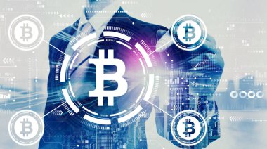 İş adamıyla Bitcoin teması