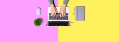 Dizüstü bilgisayar kullanan kişi