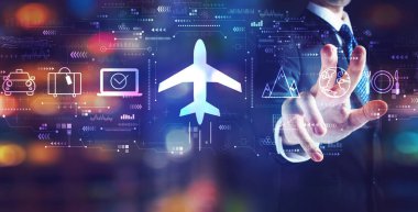 İş adamıyla uçak bileti rezervasyonu