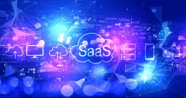 Saas - yazılım teknolojinin ışık arka planına sahip bir servis kavramı