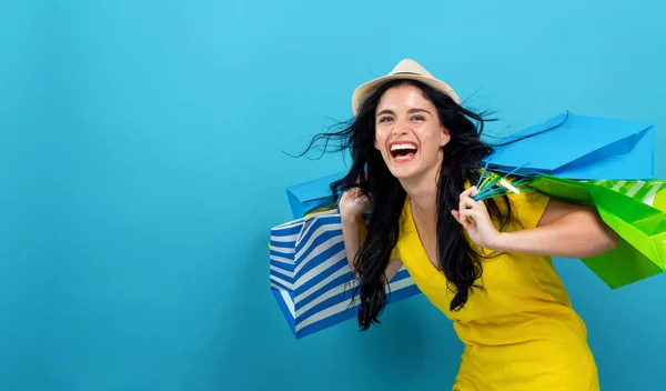 Mujer con muchas bolsas de compras —  Fotos de Stock