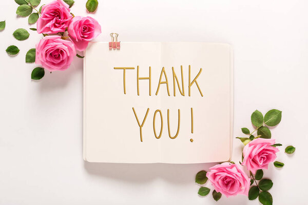 Послание с благодарностью и листьями
