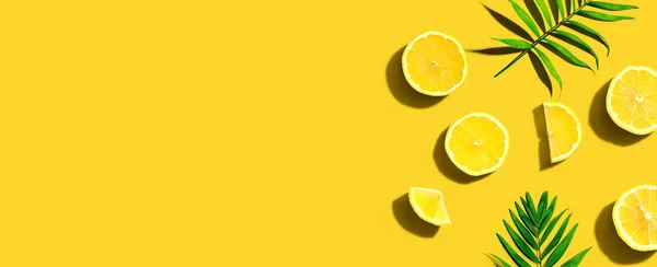 Citrons jaunes frais vue aérienne — Photo