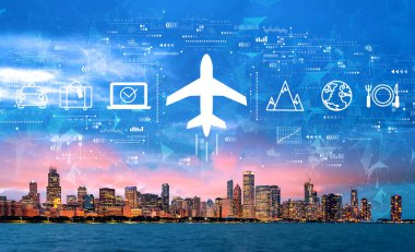 Chicago şehir merkeziyle bilet rezervasyonu kavramı