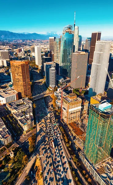 Vista aérea de um centro de LA — Fotografia de Stock