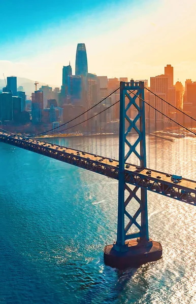 San Francisco 'da Bay Köprüsü 'nün havadan görünümü — Stok fotoğraf