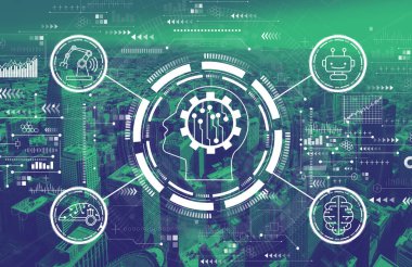 San Francisco şehir merkezindeki gelecek teknoloji konsepti