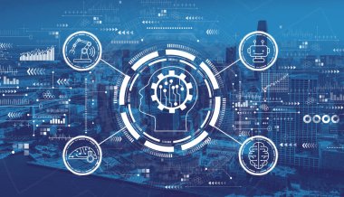 San Francisco şehir merkezindeki gelecek teknoloji konsepti