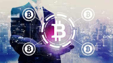 İş adamıyla Bitcoin teması