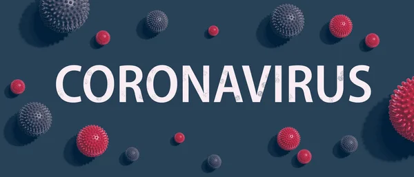 Tema Coronavirus dengan objek virus — Stok Foto