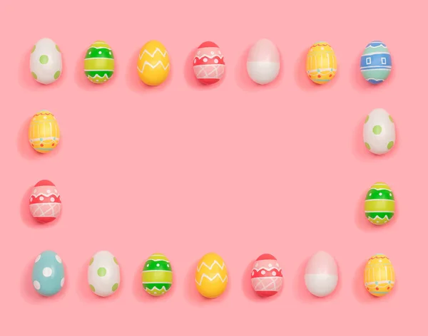 Paskalya yumurta dikdörtgen çerçeve — Stok fotoğraf