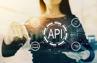 Api - iş kadınıyla uygulama programlama arayüzü kavramı Api kavramı