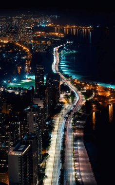 Chicago karayolu boyunca Michigan Gölü