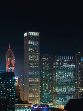 Downtown chicago cityscape gökdelenler manzarası
