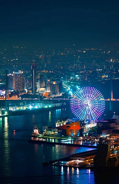 Aerial view of the Osaka Bay harbor area — Stock Photo, Image