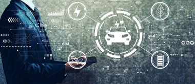 Elinde tablet olan bir işadamı konsepti