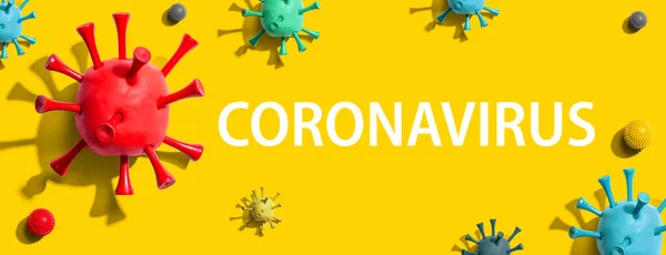 Tema Coronavirus dengan objek kerajinan virus — Stok Foto